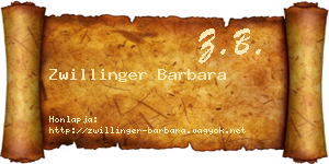 Zwillinger Barbara névjegykártya